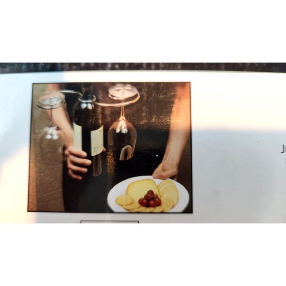 Wine Things Glass Go Round 2-Glass Decorative Caddy, Black Goes over the Wine Bo - Picture 3 of 5